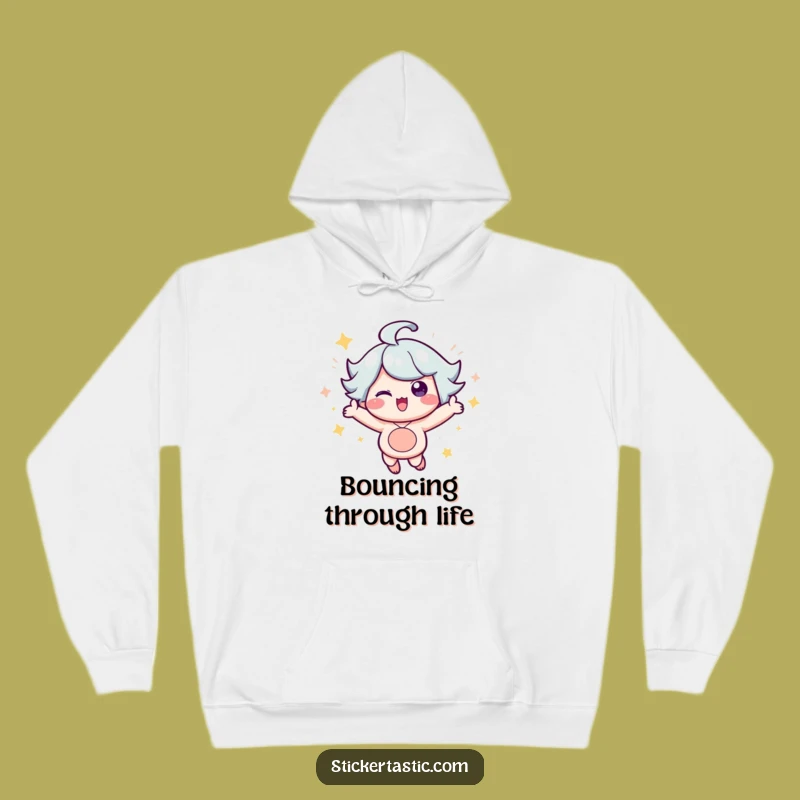 Cozy Funny Sparkle Character Hoodie: Bouncing with Joy, The Ultimate Funny Gift