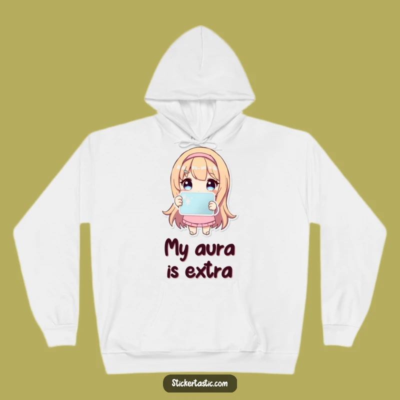 Cozy Funny Sparkle Sticker Hoodie: Snuggle Up with Cute Character Charm
