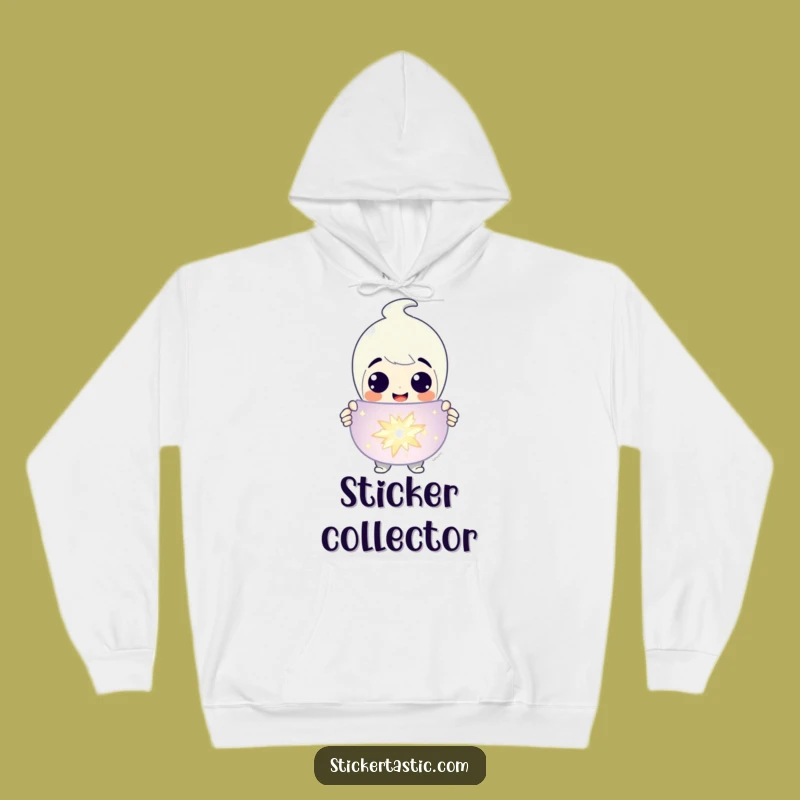 Cozy Funny Sticker Presenter Hoodie: Festive Cheer Design, Ultimate Funny Gift for Collectors
