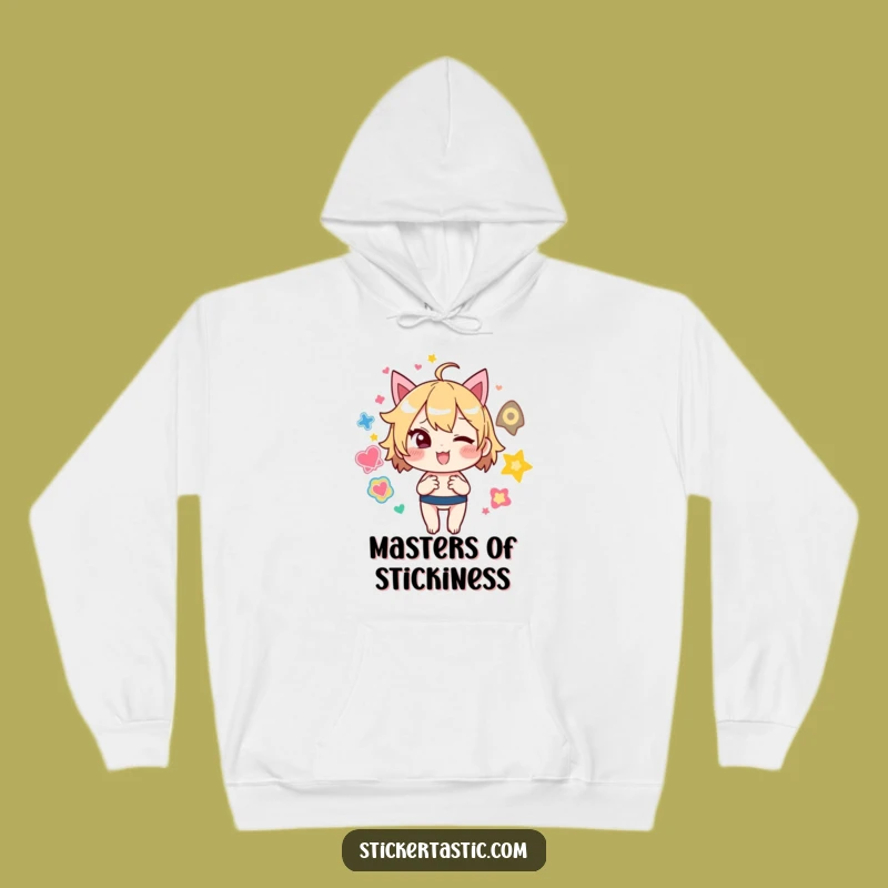 Funny Sticker Juggler Hoodie: Cozy Wear with a Mischievous Winking Character, Great Funny Gift