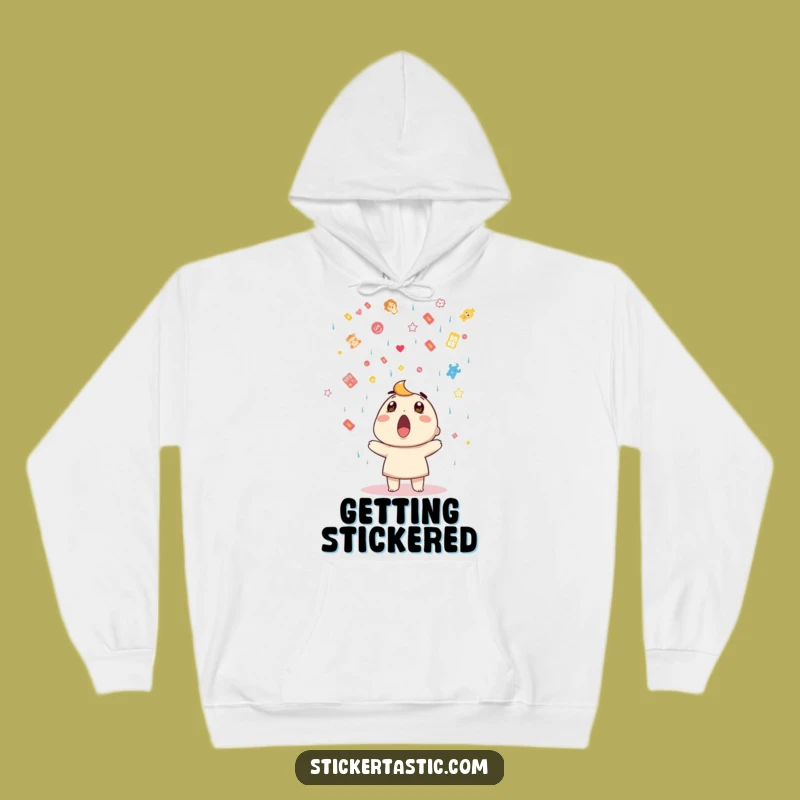 Funny Sticker Shower Hoodie: Cozy & Hilarious Surprise Apparel, Perfect Funny Gift