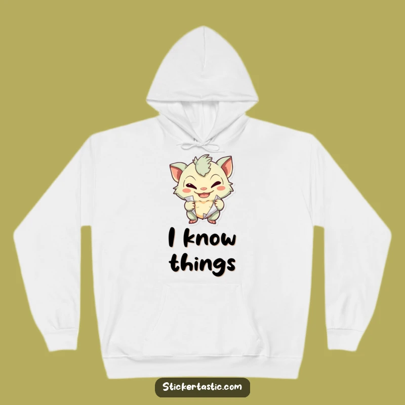 Funny Sticker Peeling Creature Hoodie - Cozy Mischief Apparel