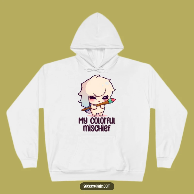Cozy Funny Winking Artist Hoodie - Stay Creative and Warm
