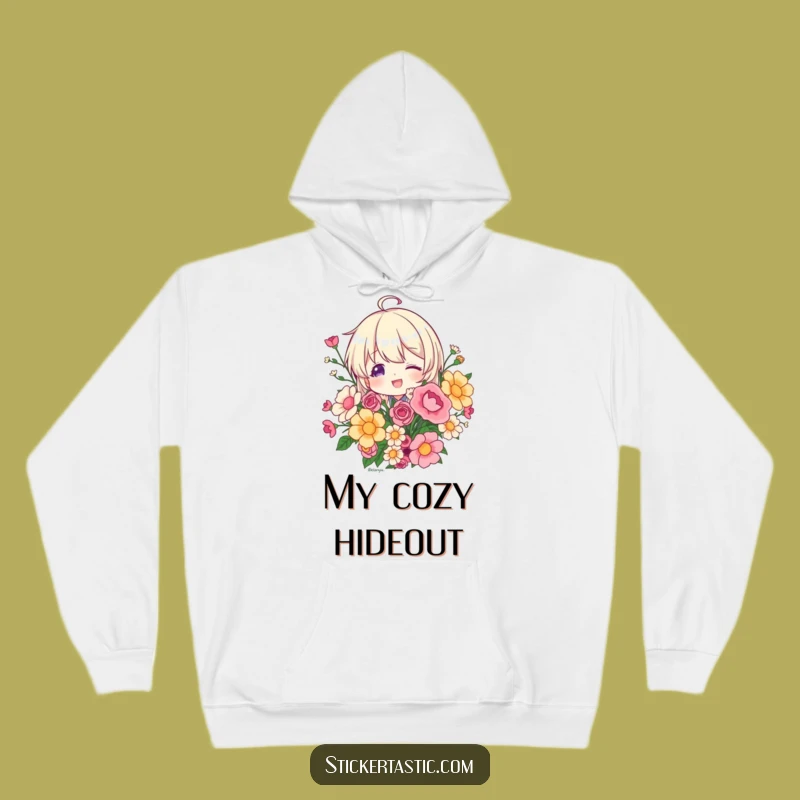 Cozy Funny Peeking Sticker Hoodie: Snuggle Up with Hidden Delights