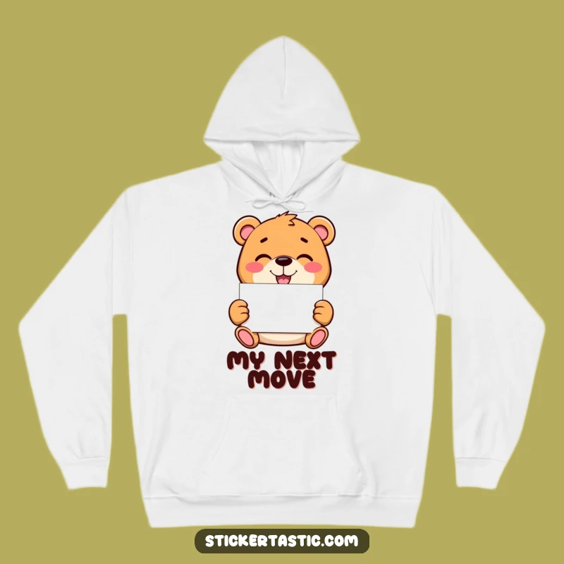Funny Bear Sticker Hoodie: Cozy Mischievous Character Style, Perfect Funny Gift!