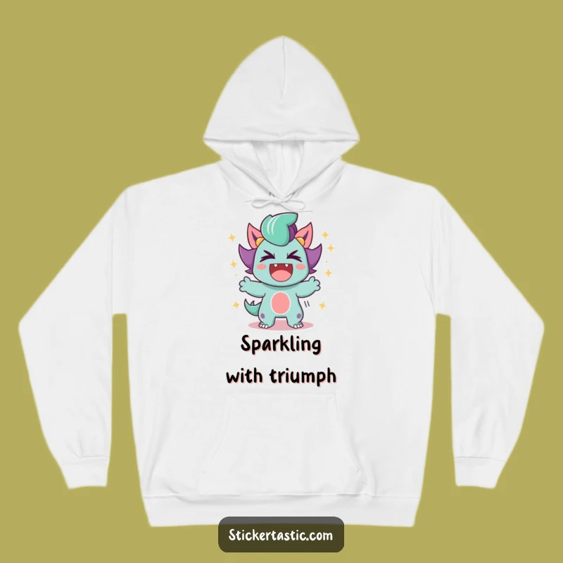 Funny Sparkle Roar Hoodie: Triumphant Power Sweatshirt - Cozy Victory Gift!