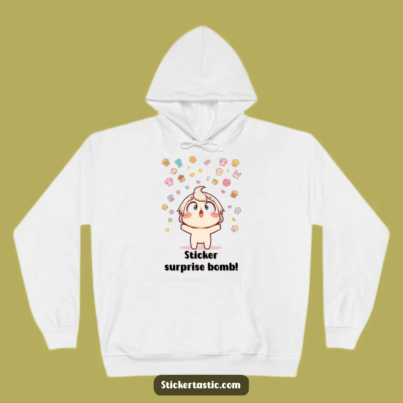 Cozy Funny Sticker Shower Hoodie - Snuggle Up with Hilarious Sticker Vibes