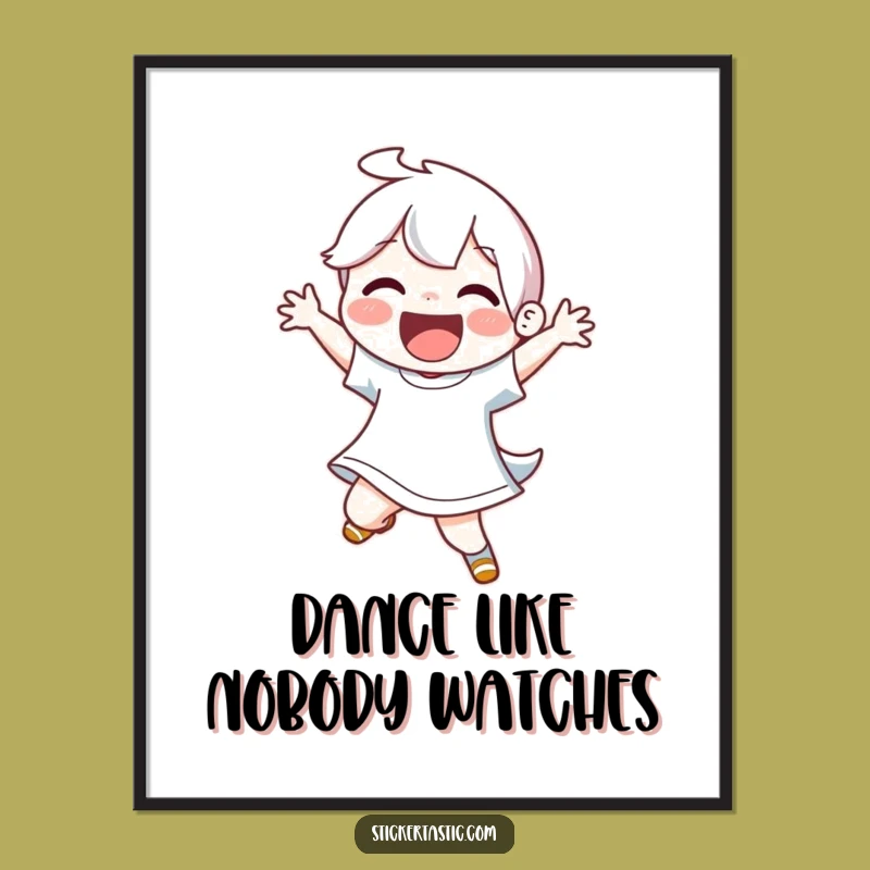 Free Printable Wall Art: Joyful Dancer Energetic Move Funny Downloadable Decor