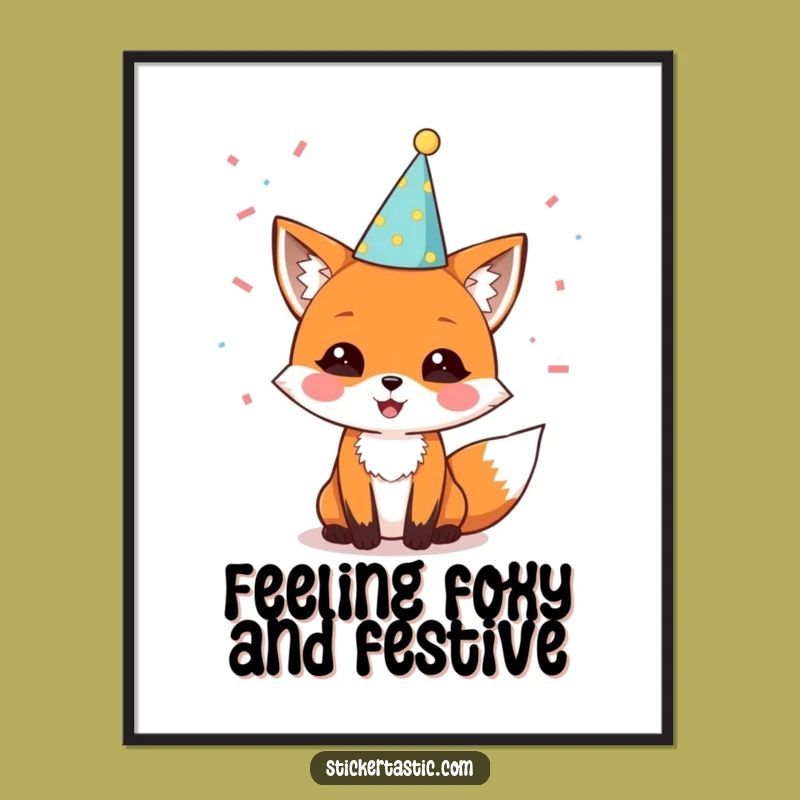Funny Free Printable Wall Art: Fox Party Scene - Humorous Downloadable Decor