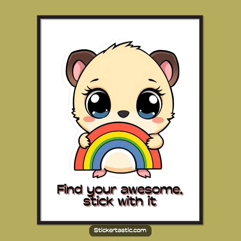 Free Printable Rainbow Sticker Wall Art: Wide-Eyed Wonder for Whimsical Decor