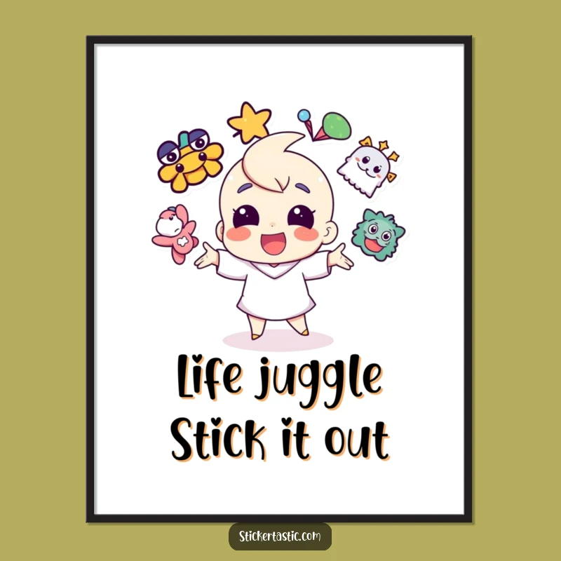 Free Printable Juggling Sticker Wall Art - Vibrant & Fun Downloadable Decor