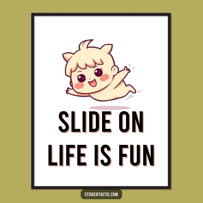 Free Printable Sliding Wall Art: Funny Determined Character Downloadable Decor