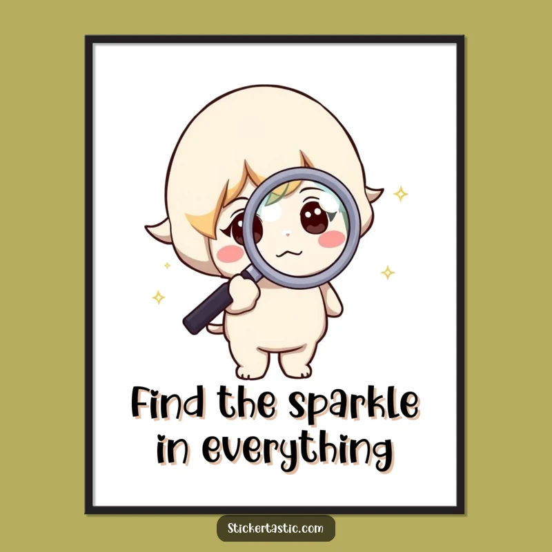 Free Printable Wall Art: Curious Character Sparkle Funny Discovery Downloadable Decor