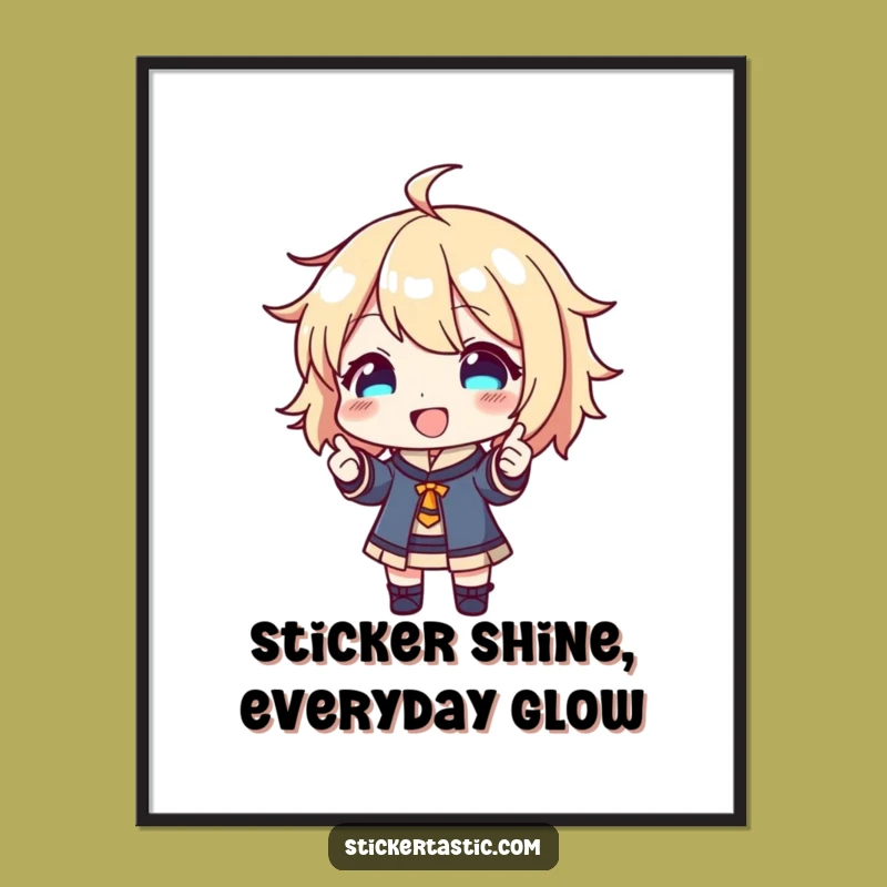 Free Printable Wall Art: Sticker Fanatic Character, Happy Downloadable Decor