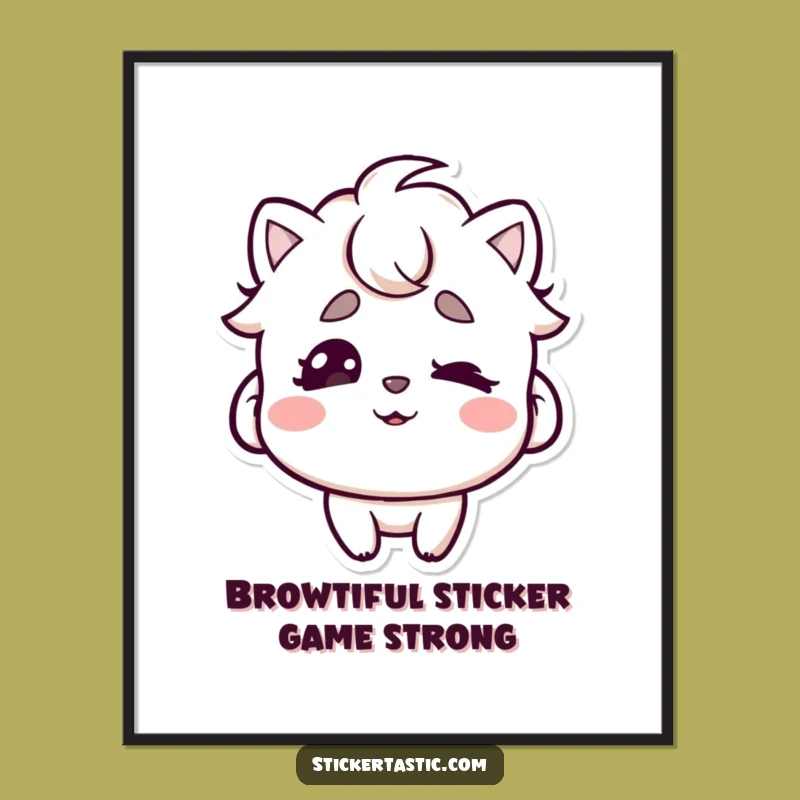 Funny Free Printable Wall Art: Cool Sticker Eyebrows Quirky Downloadable Decor