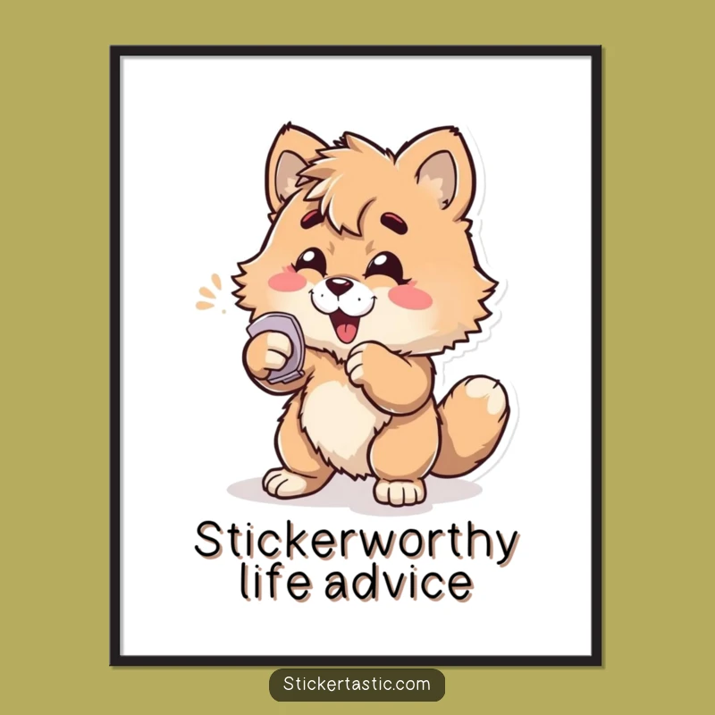 Funny Free Printable Wall Art: Furry Sticker Slap - Quirky Downloadable Decor