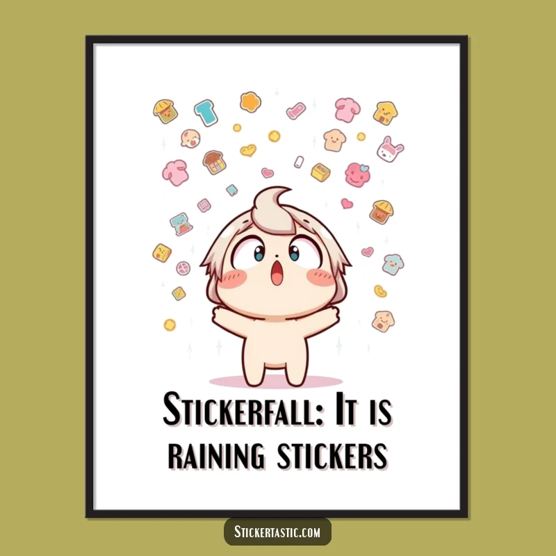 Funny Free Printable Wall Art: Surprised Sticker Shower Hilarious Downloadable Decor