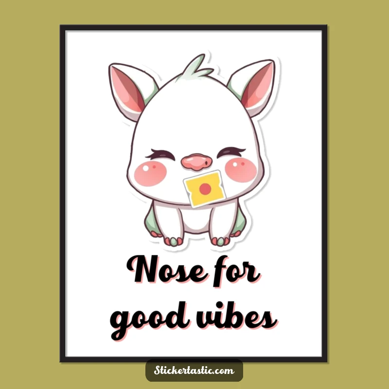 Funny Free Printable Wall Art: Winking Sticker Creature - Quirky Downloadable Decor