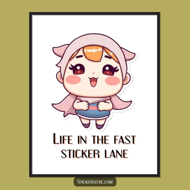 Free Printable Wall Art: Fast Sticker Character, Funny Downloadable Decor for Any Room