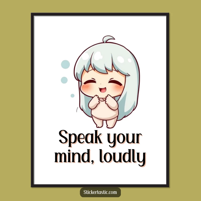 Free Printable Wall Art: Giggling Character & Speech Bubble - Funny Downloadable Art