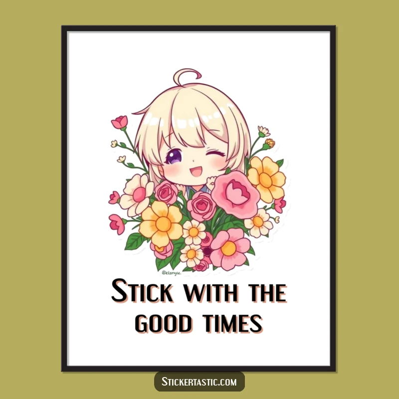 Funny Free Printable Wall Art: Peeking Sticker Character - Quirky Downloadable Decor Gift