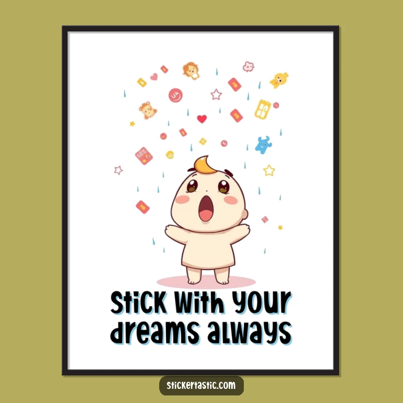 Free Printable Wall Art: Sticker Shower Surprise, Downloadable Fun Decor