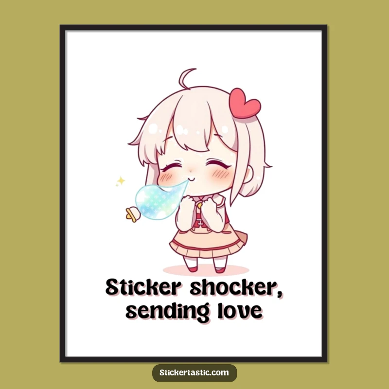 Funny Free Printable Wall Art: Kiss Sticker Whimsy Downloadable Decor