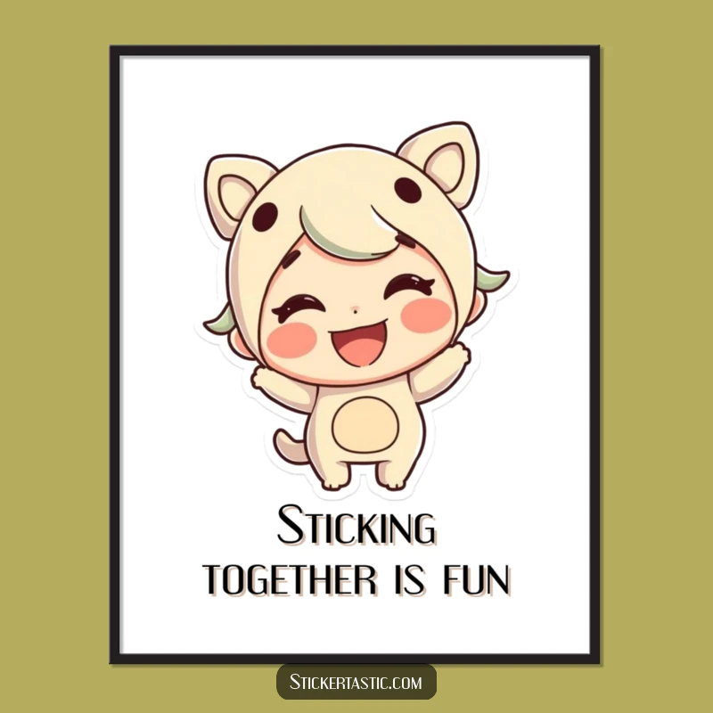 Funny Free Printable Wall Art: Sticker Character Downloadable Gift