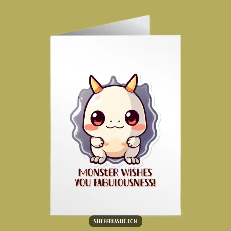 Free Printable Birthday Card: Funny Monster Sticker Greeting, Hilarious Downloadable Gift