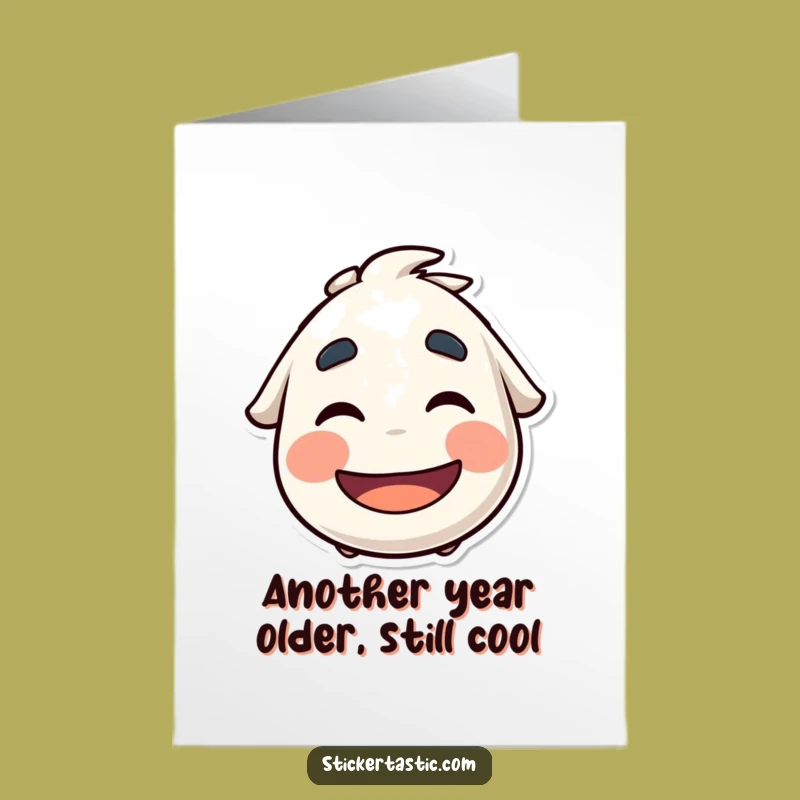 Free Printable Birthday Card: Funny Sticker Character Eyebrow Wiggle, Perfect Downloadable Gift