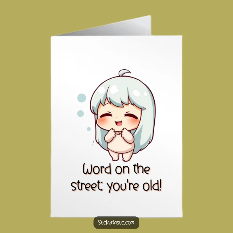 Free Printable Birthday Card: Giggling Character & Speech Bubble - Funny Downloadable Gift