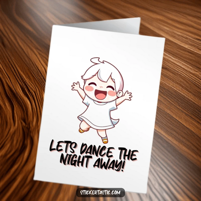 Funny Free Printable Birthday Card: A joyful character performing an exciting and energetic dance move.