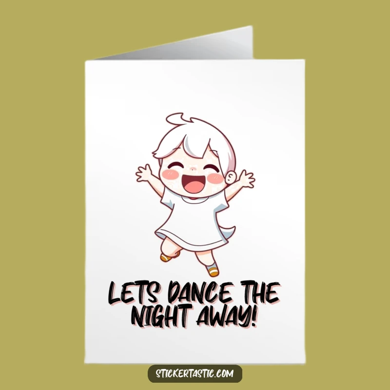 Free Printable Birthday Card: Joyful Dancer Energetic Move Funny Downloadable Gift