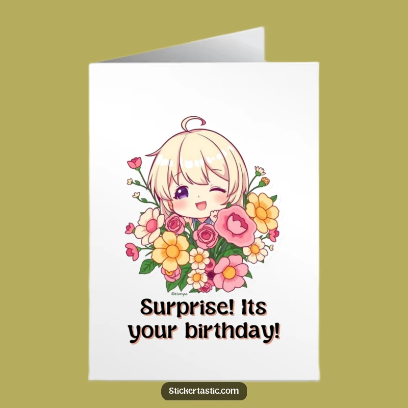 Free Printable Birthday Card: Peeking Character Sticker Fun - Funny Downloadable Gift!