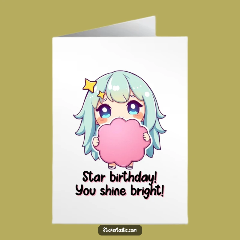 Free Printable Birthday Card: Starry-Eyed Character, Funny Downloadable Gift