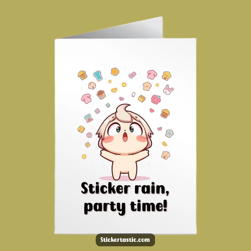 Free Printable Birthday Card: Surprised Sticker Shower Funny Downloadable Gift