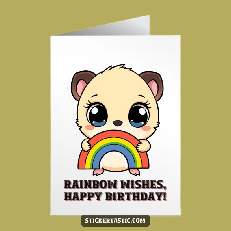 Free Printable Rainbow Sticker Card: Wide-Eyed Wonder for a Magical Birthday!