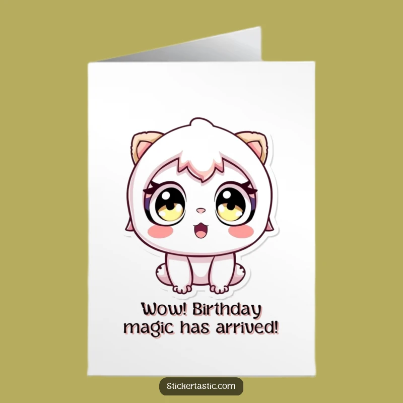 Funny Free Printable Birthday Card: Awestruck Sticker Gazer, Downloadable Gift for Wonder