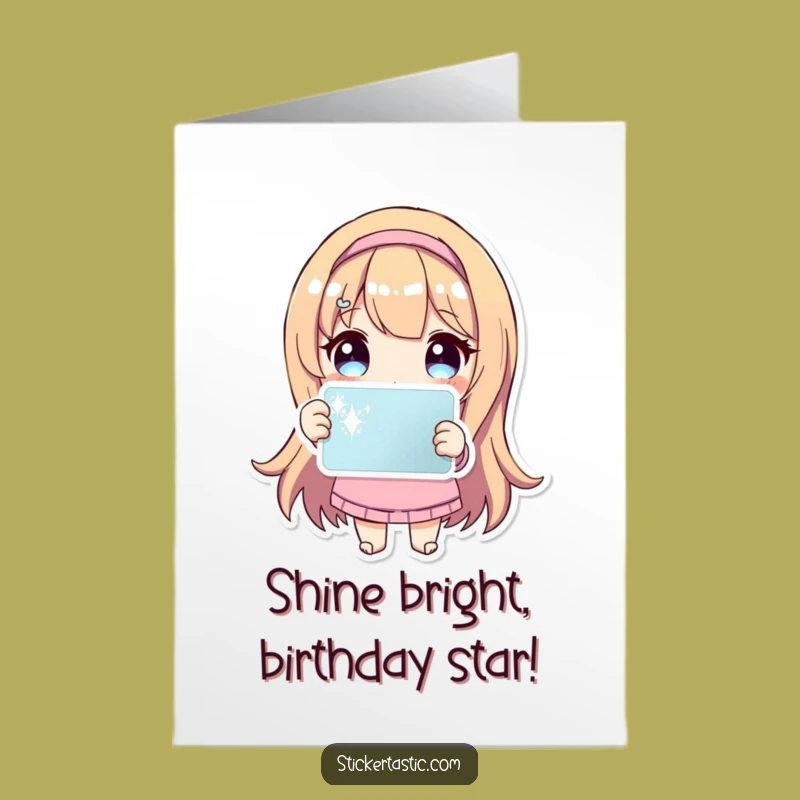Funny Free Printable Birthday Card: Sparkle Sticker Character - Instant Download Gift
