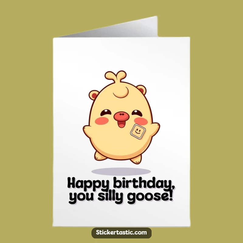 Free Printable Giggling Birthday Card: Funny Sticker Nose Downloadable Gift