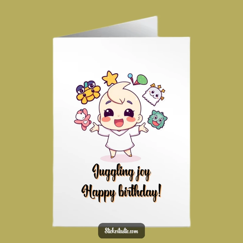 Free Printable Juggling Sticker Birthday Card - Fun & Festive Downloadable Gift