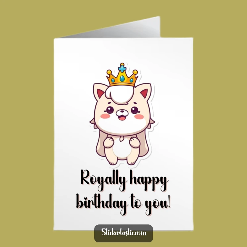 Free Printable Crown Birthday Card: Royal Sticker Downloadable Gift