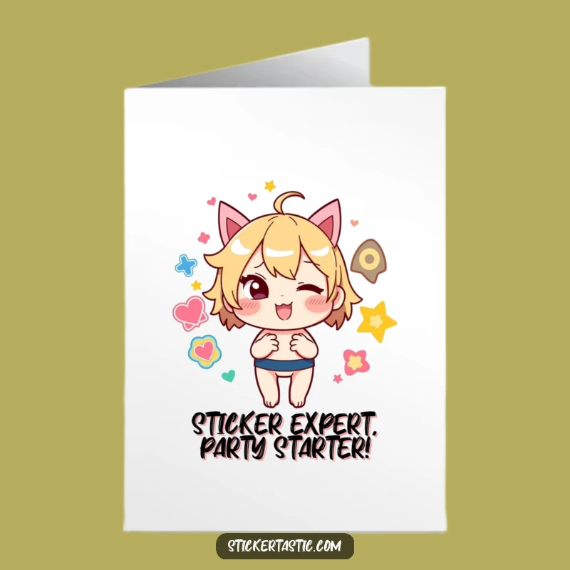 Free Printable Birthday Card: Mischievous Sticker Juggler for Laughs!