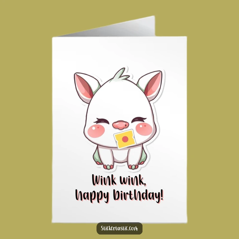 Free Printable Funny Birthday Card: Winking Sticker Nose - Hilarious Downloadable Surprise