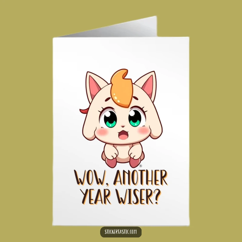 Free Printable Birthday Card: Amazed Sticker Catch - Funny Wow Gift for Celebrations!