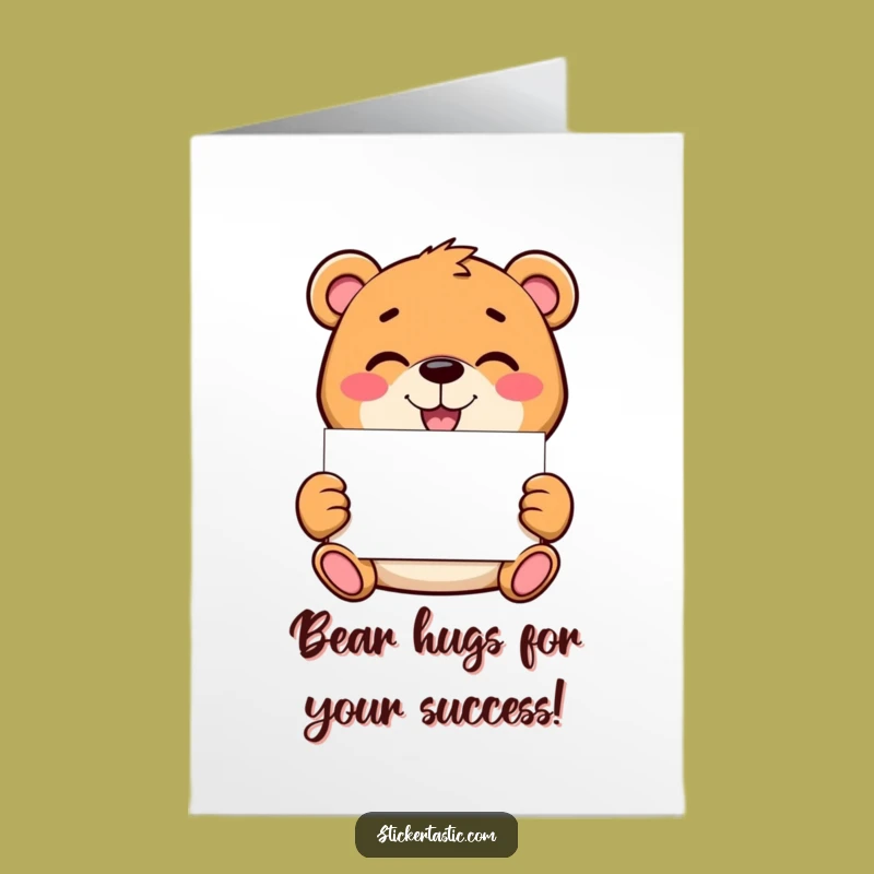 Free Printable Congrats Card: Bear Sticker Surprise, Funny Achievement Gift