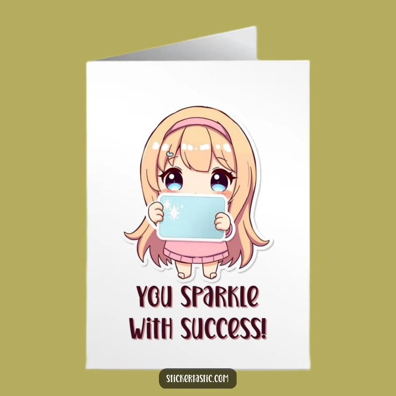 Free Printable Congrats Card: Sparkle Sticker Character - Humorous Downloadable Greeting