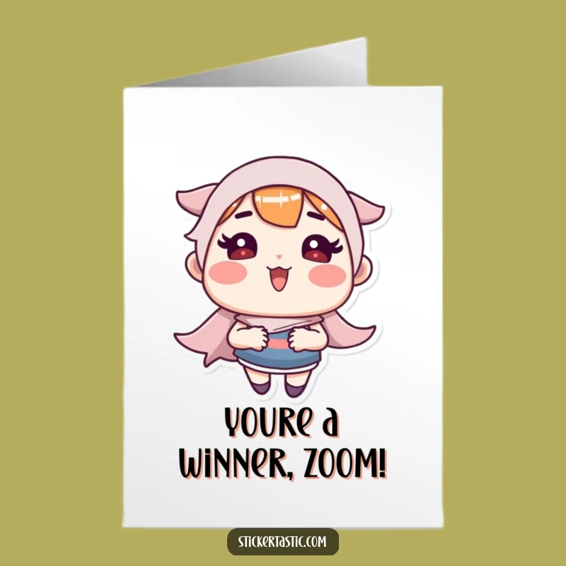 Free Printable Congrats Card: Speedy Sticker Character, Fast Fun Downloadable Gift
