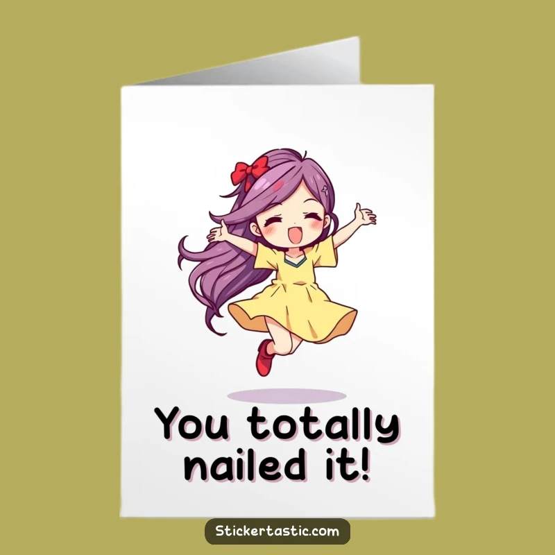 Free Printable Congrats Card: Wild Dance, Color Streak Celebration, Funny Downloadable Gift