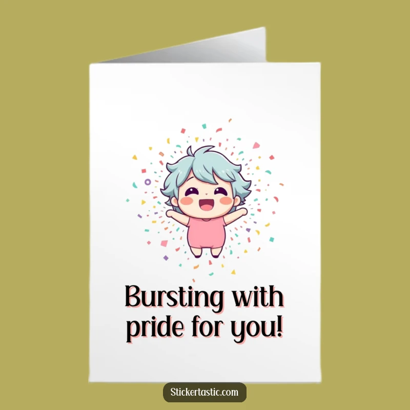 Free Printable Congratulations Card: Happy Character Confetti Explosion Funny Downloadable Gift